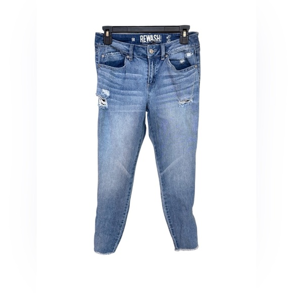 Rewash Blue Jeans with Black Lace Detailing - Picture 2 of 5